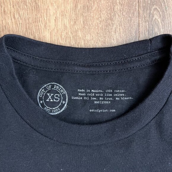 NEW Out of Print Shelf Love Black T-Shirt Sz XS - Picture 3 of 6